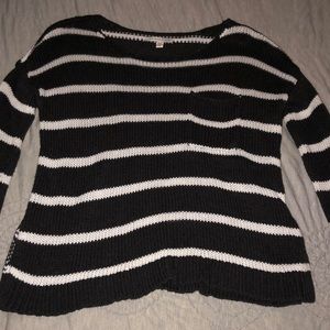 black and white striped sweater